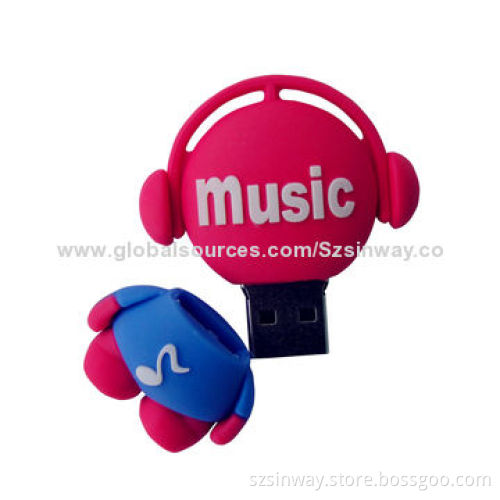 Rubber Cartoon USB Flash Drive, 2 to 64GB Capacity Range